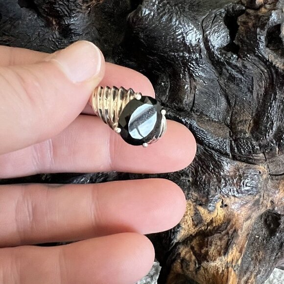 Vintage Clyde Duneier 3.63 ct Oval Smoky Quartz Ring Size 9 Sterling Silver CID - Picture 12 of 13